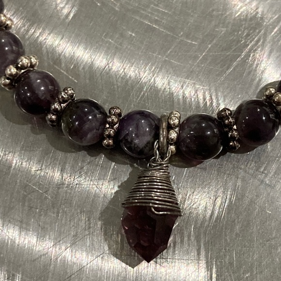 Amethyst beaded bracelet - Picture 2 of 2
